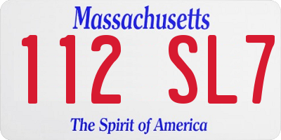 MA license plate 112SL7