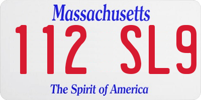 MA license plate 112SL9