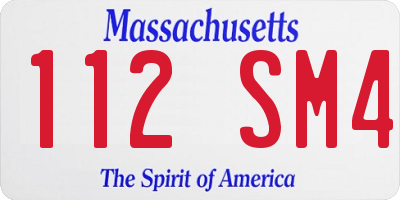 MA license plate 112SM4