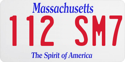 MA license plate 112SM7