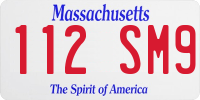 MA license plate 112SM9