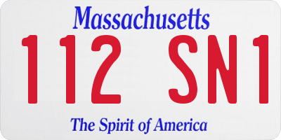 MA license plate 112SN1