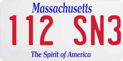 MA license plate 112SN3
