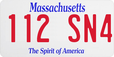 MA license plate 112SN4