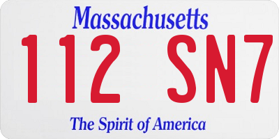 MA license plate 112SN7