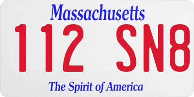 MA license plate 112SN8