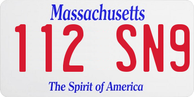 MA license plate 112SN9