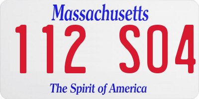 MA license plate 112SO4