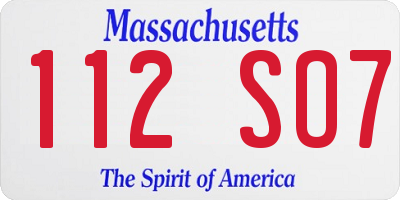 MA license plate 112SO7