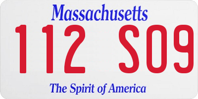 MA license plate 112SO9