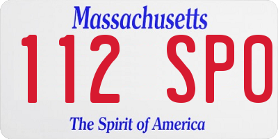 MA license plate 112SP0