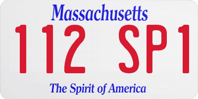 MA license plate 112SP1