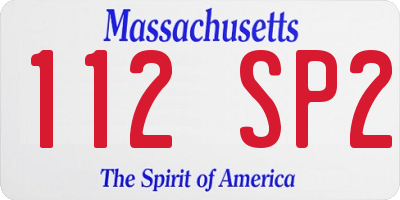 MA license plate 112SP2