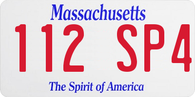 MA license plate 112SP4