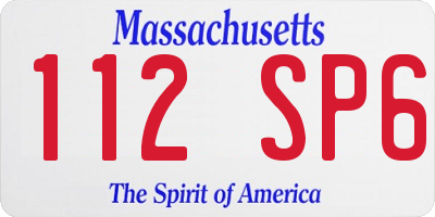 MA license plate 112SP6