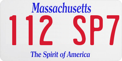MA license plate 112SP7