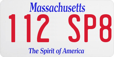 MA license plate 112SP8