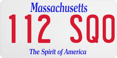 MA license plate 112SQ0