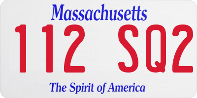 MA license plate 112SQ2
