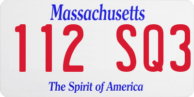 MA license plate 112SQ3