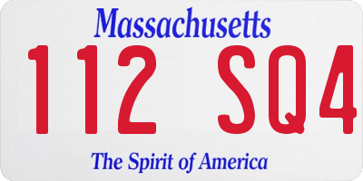 MA license plate 112SQ4