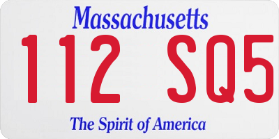 MA license plate 112SQ5