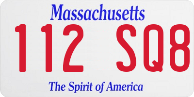 MA license plate 112SQ8