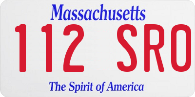 MA license plate 112SR0