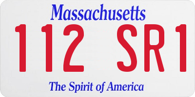 MA license plate 112SR1