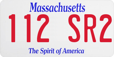 MA license plate 112SR2