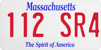 MA license plate 112SR4
