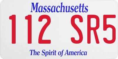 MA license plate 112SR5