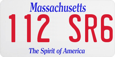 MA license plate 112SR6