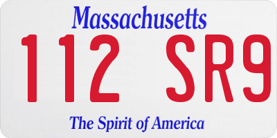 MA license plate 112SR9
