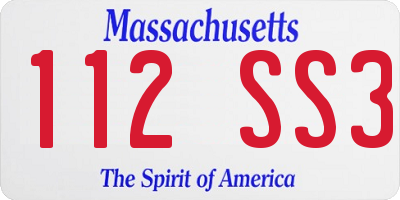 MA license plate 112SS3