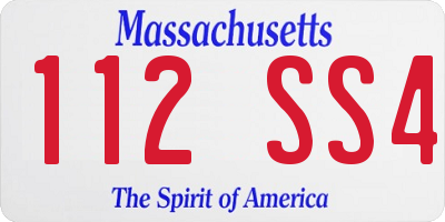 MA license plate 112SS4