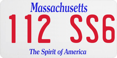 MA license plate 112SS6
