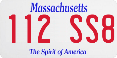 MA license plate 112SS8