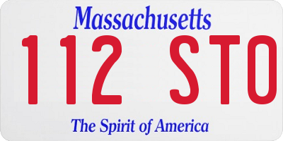 MA license plate 112ST0