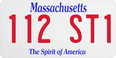 MA license plate 112ST1