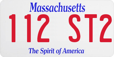 MA license plate 112ST2
