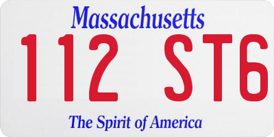 MA license plate 112ST6
