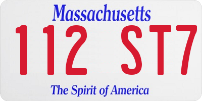 MA license plate 112ST7