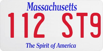 MA license plate 112ST9