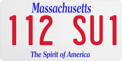 MA license plate 112SU1