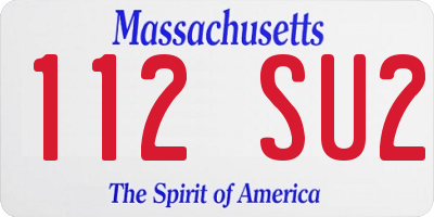MA license plate 112SU2