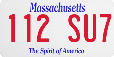 MA license plate 112SU7