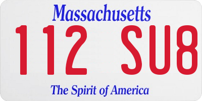 MA license plate 112SU8