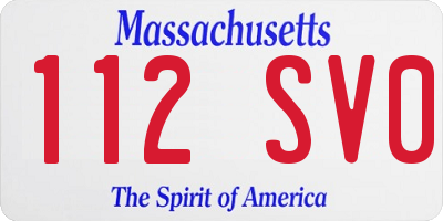 MA license plate 112SV0
