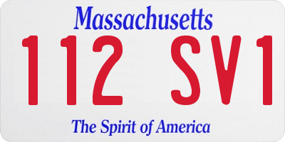 MA license plate 112SV1